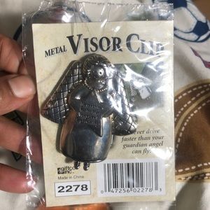 Metal visor clip